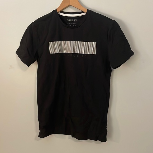 Guess Men’s Super Slim Fit Barcode Mystery Logo Tee Size Small - Picture 2 of 16